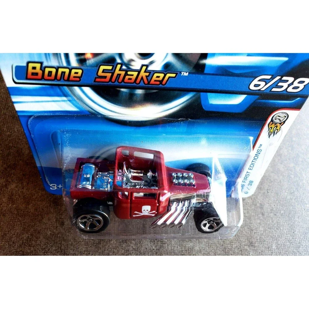 Hot Wheels BONE SHAKER Dark Red 6/38 2006 FIRST EDITIONS #6/223 Chrome 5 SP 1:64